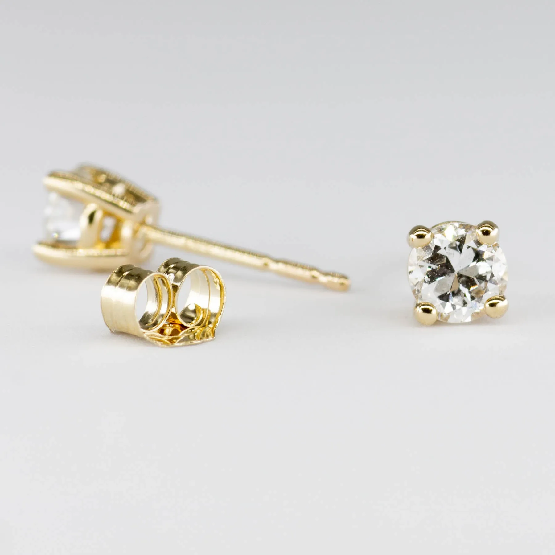 '100 Ways' Antique Transitional Cut Yellow Gold Diamond Studs | 0.58 ctw SI2 H |