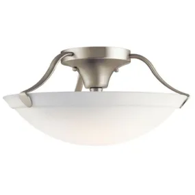 16 in. 3 Lights Semi Flush Mount Light Nickel finish