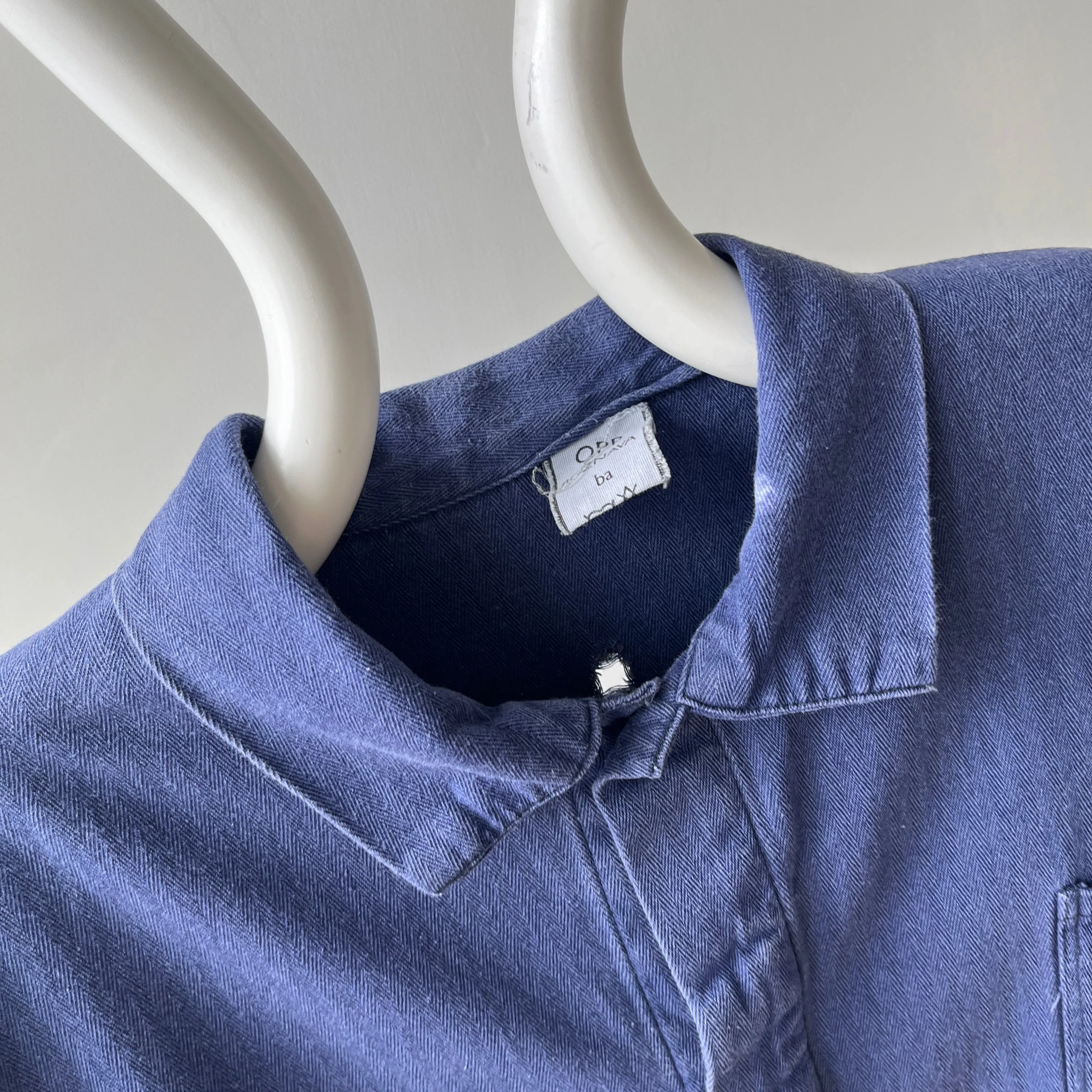 1980/90s Herringbone Twill Sashiko Mended Soft and Slouchy Chore Coat