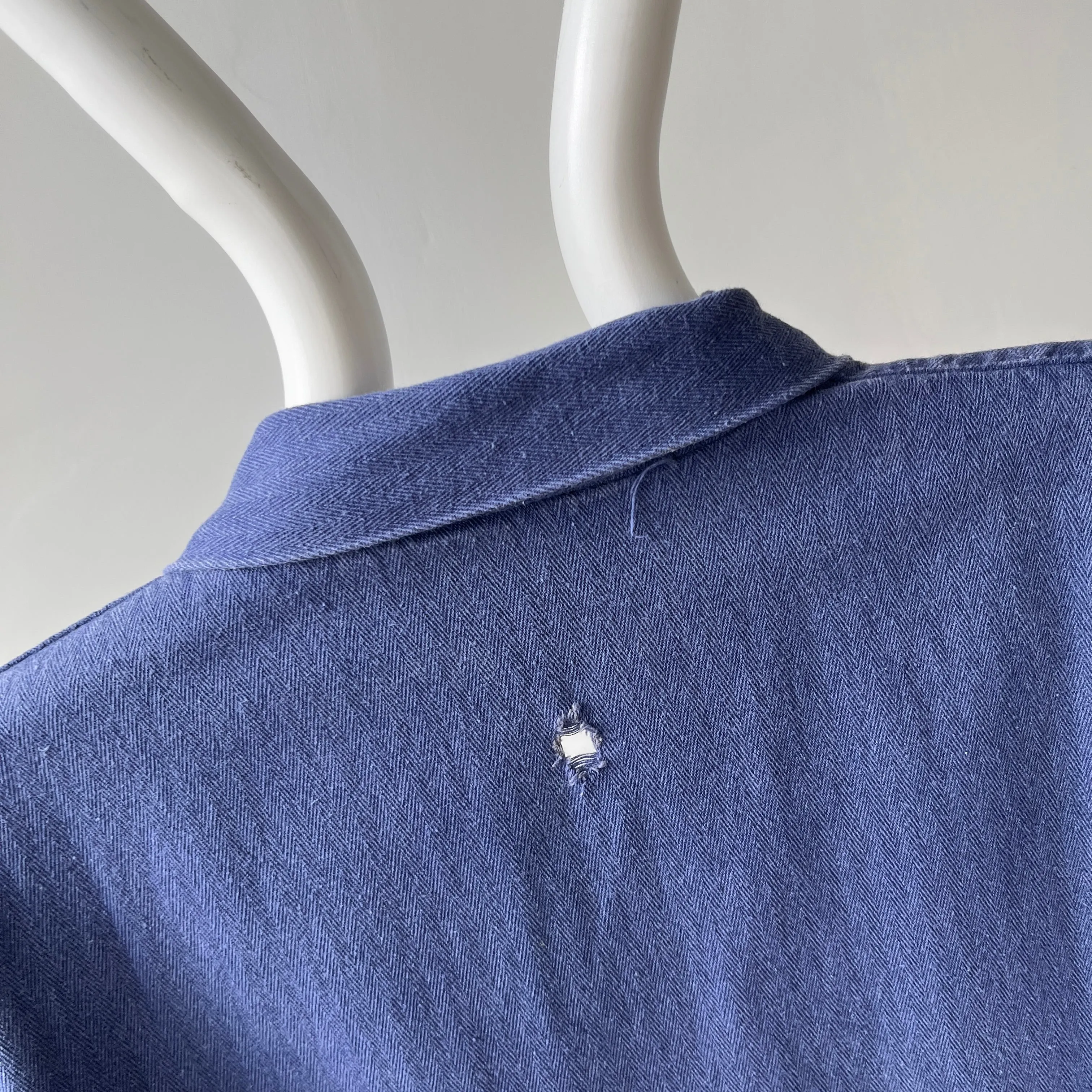 1980/90s Herringbone Twill Sashiko Mended Soft and Slouchy Chore Coat