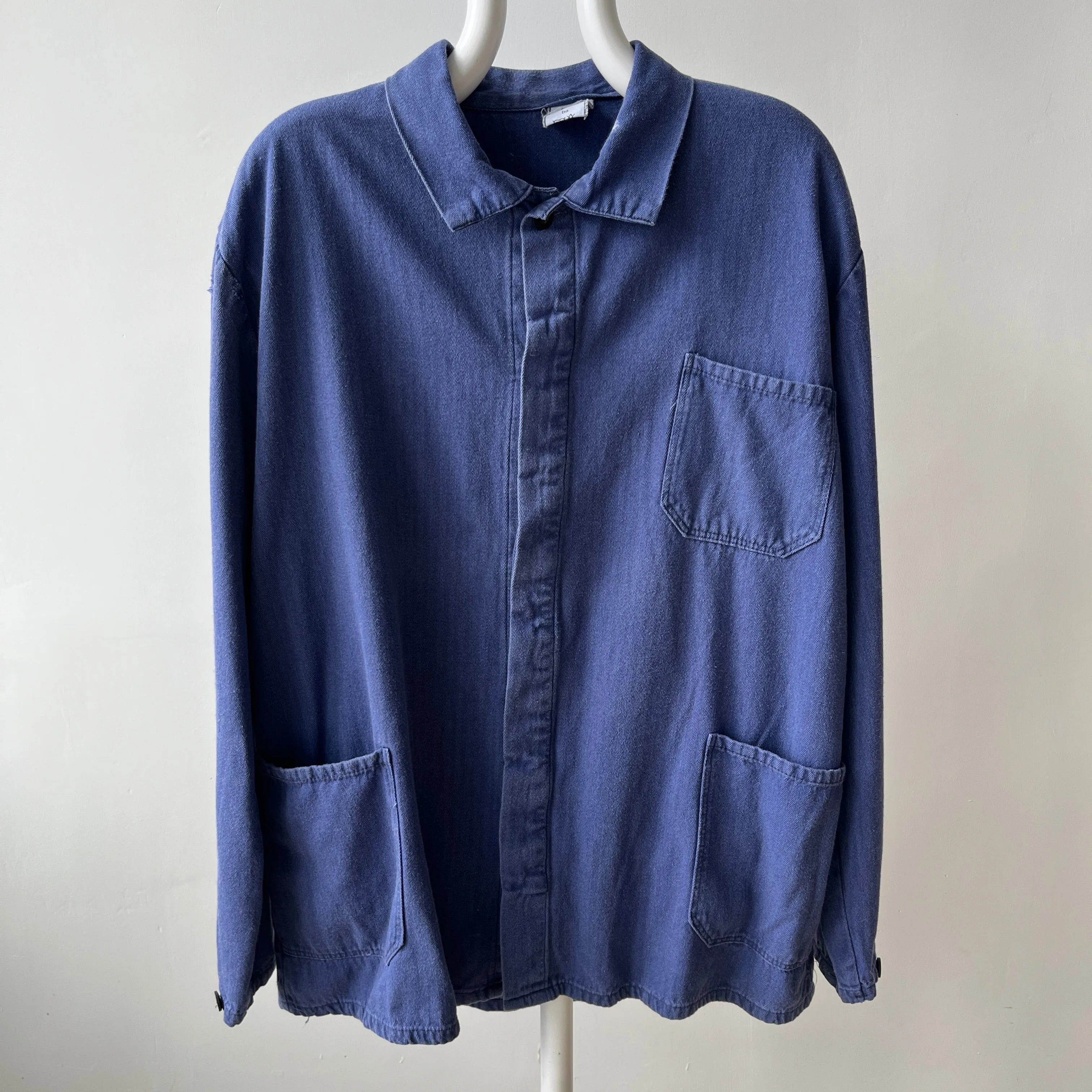 1980/90s Herringbone Twill Sashiko Mended Soft and Slouchy Chore Coat
