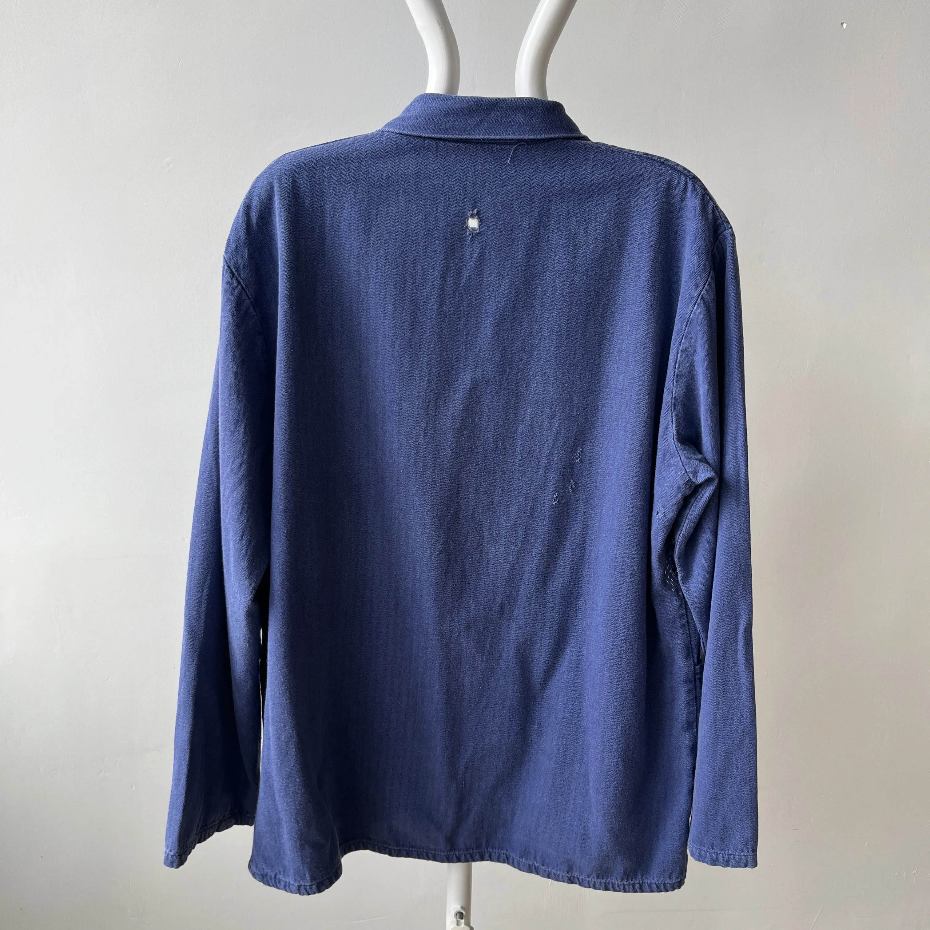 1980/90s Herringbone Twill Sashiko Mended Soft and Slouchy Chore Coat