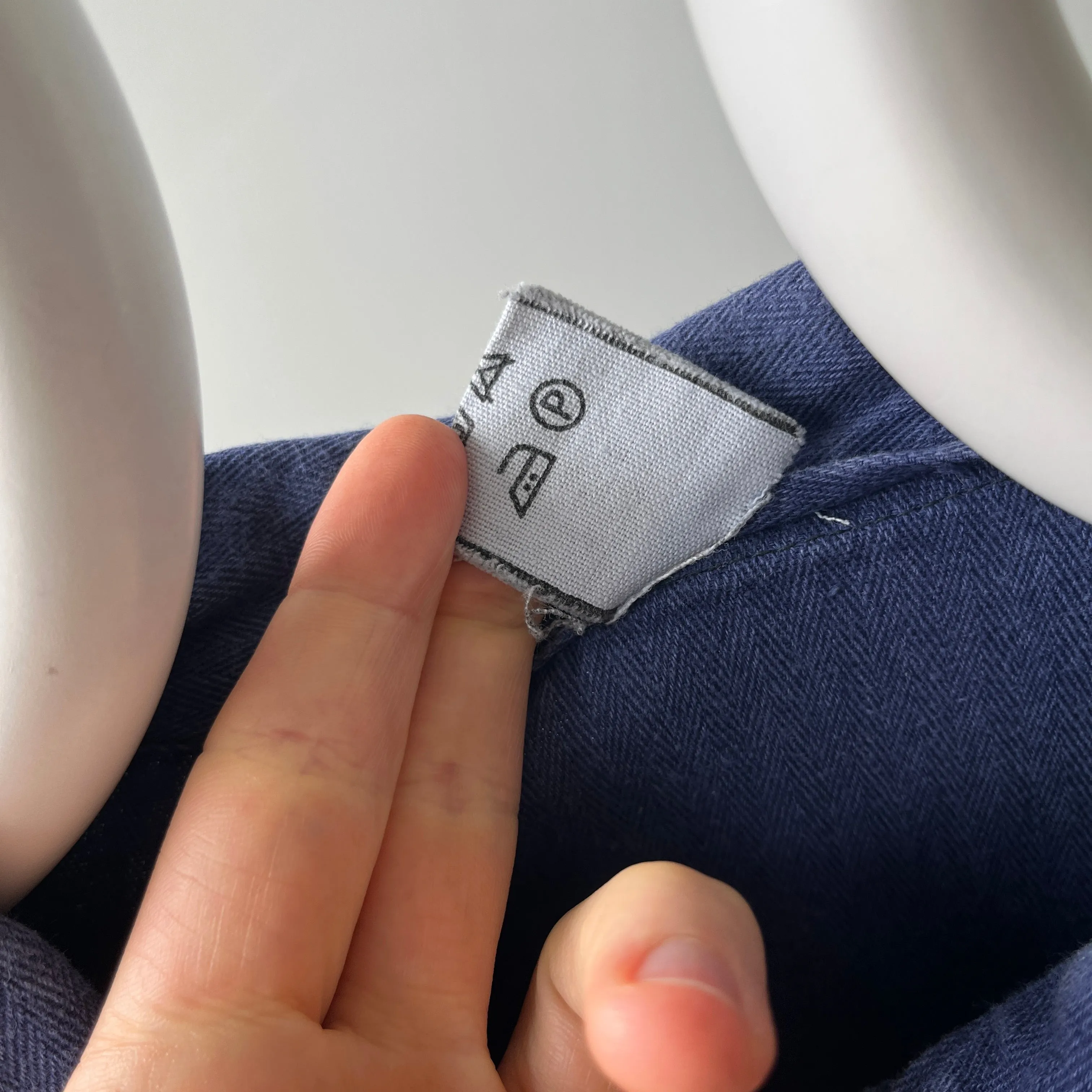 1980/90s Herringbone Twill Sashiko Mended Soft and Slouchy Chore Coat