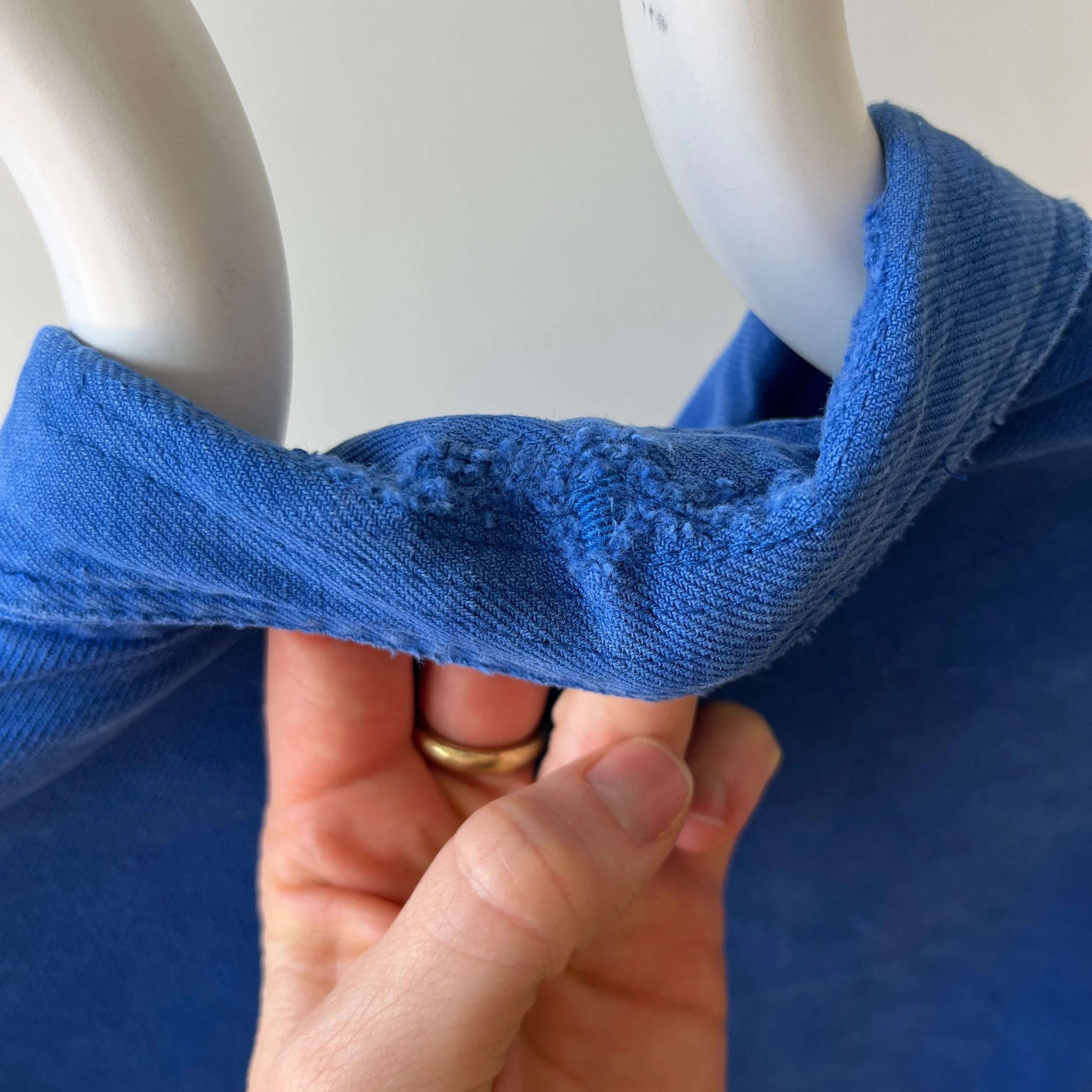 1980s Europeenne De Brasseries Chore Coat with Replaced Zipper and 13 Star Buttons - Lots of Mending