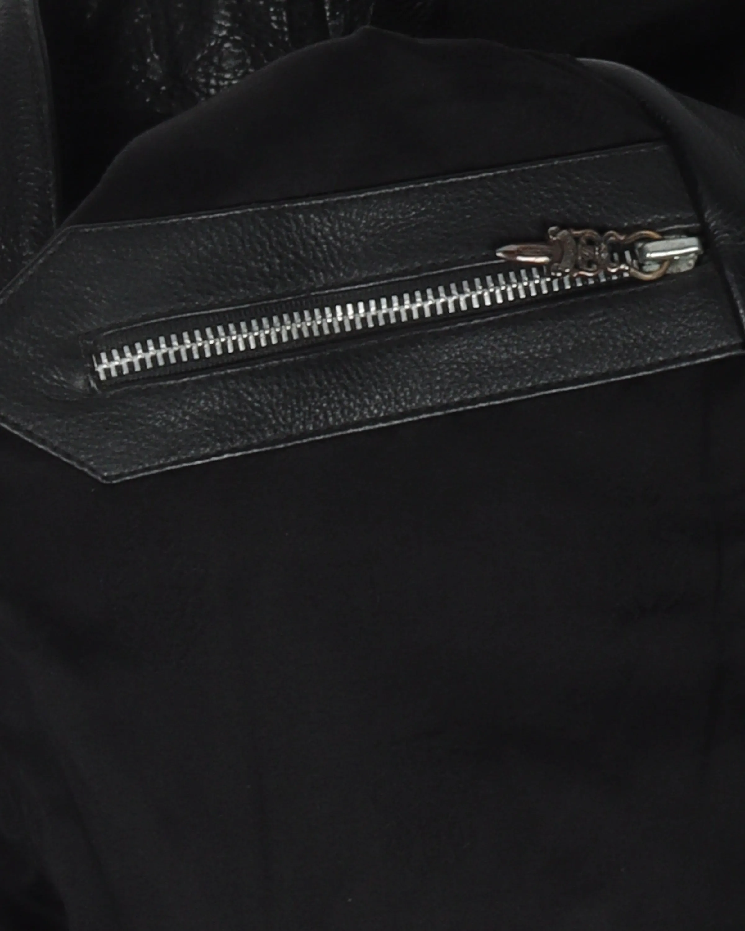 1990s Silver Fleur Cross Leather Vest