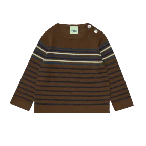 4423-BABY MULTISTRIPE BLOUSE-Amber/Dark Navy