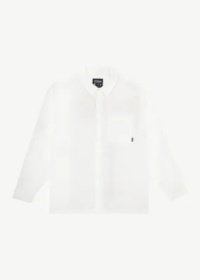 AFENDS Mens Everyday - Long Sleeve Shirt - White