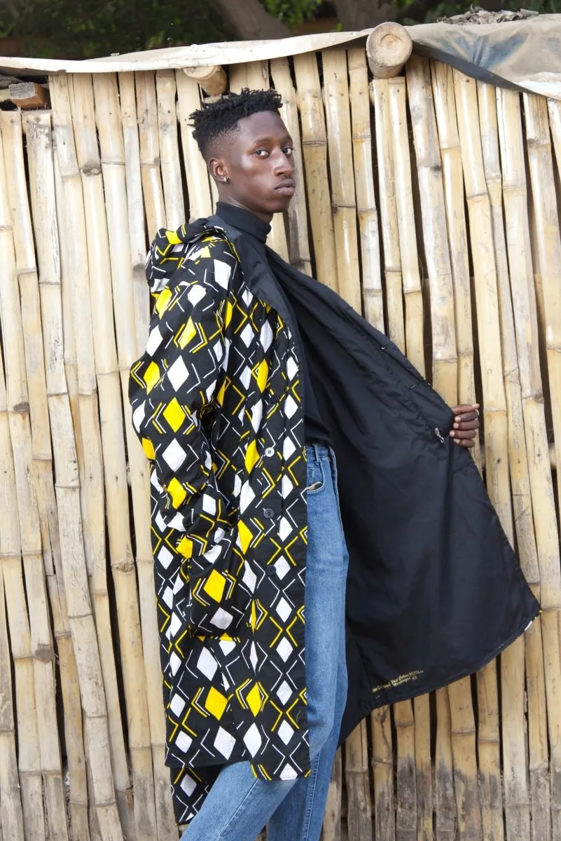 African Summer Parka In Black & Yellow