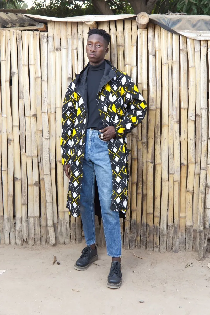 African Summer Parka In Black & Yellow