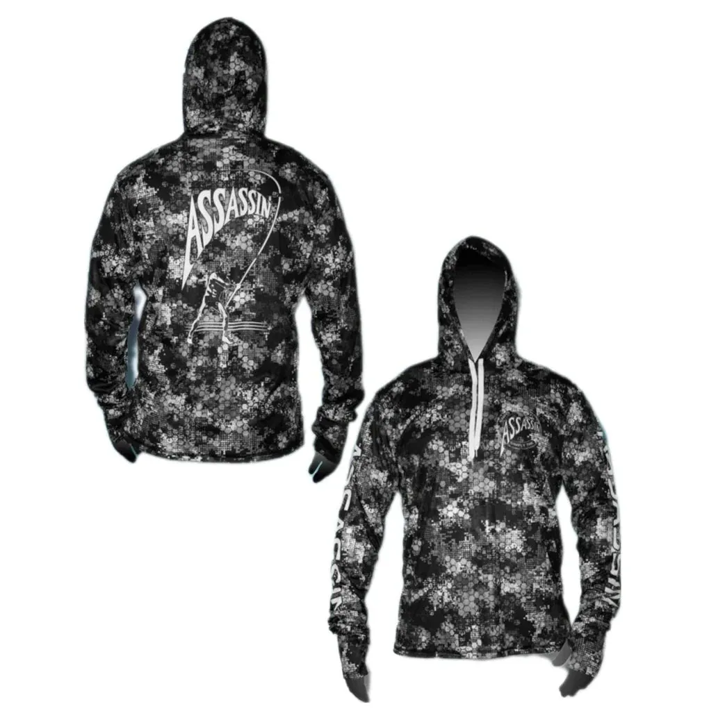 Assassin Q-Dry HEX Camo Moisture Management Hoodie UV fishing apparel