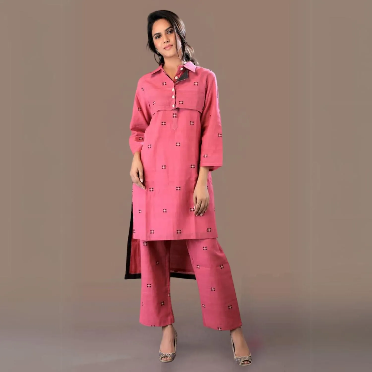 Asymmetric Cotton Co-ord Set | High-Low Tunic | Minimalistic Stylish | Everyday Wear