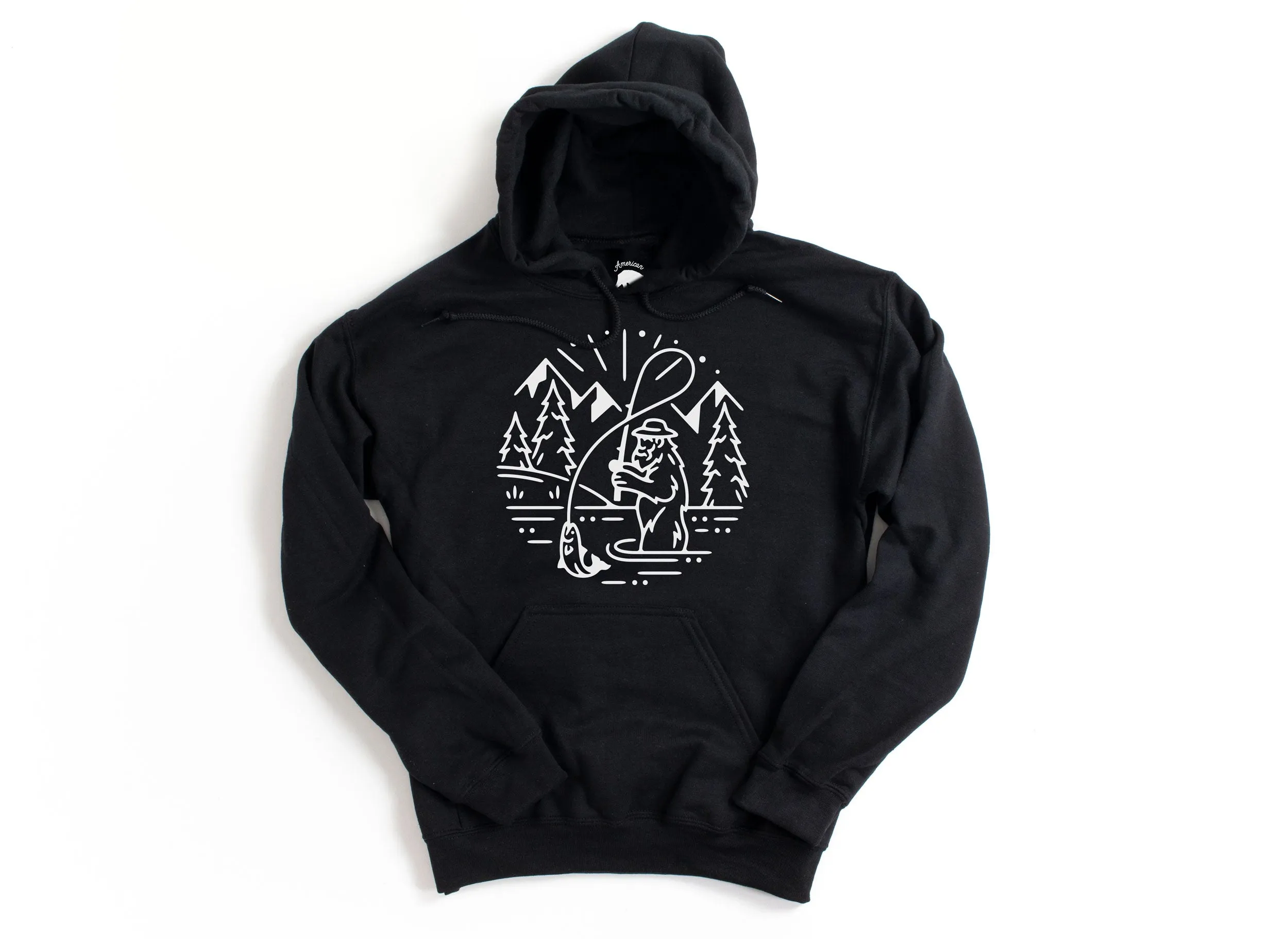 Bigfoot Fishing Hoodies - light or dark artwork