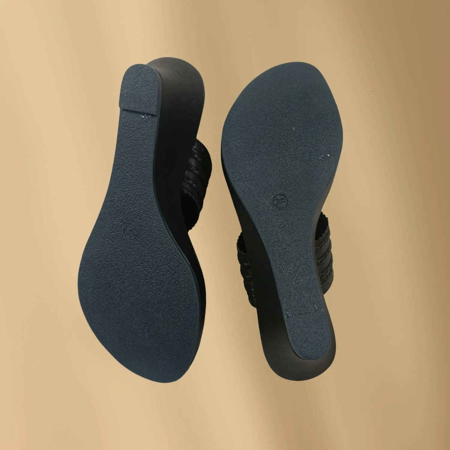 Black Wedge Heel Kolhapuris For Women | Hand-Crafted | Comfy Everyday Wear