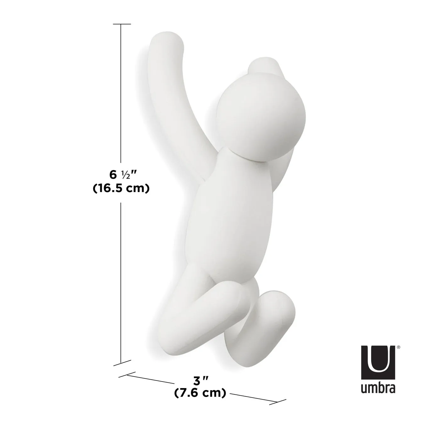 Buddy Hooks White - Set of 3