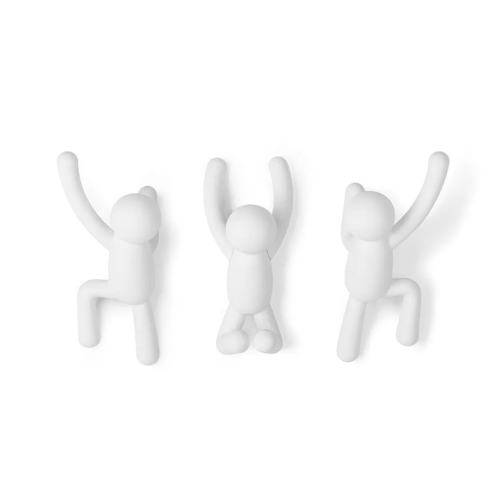 Buddy Hooks White - Set of 3