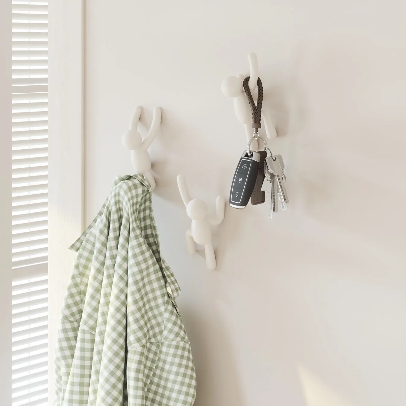 Buddy Hooks White - Set of 3