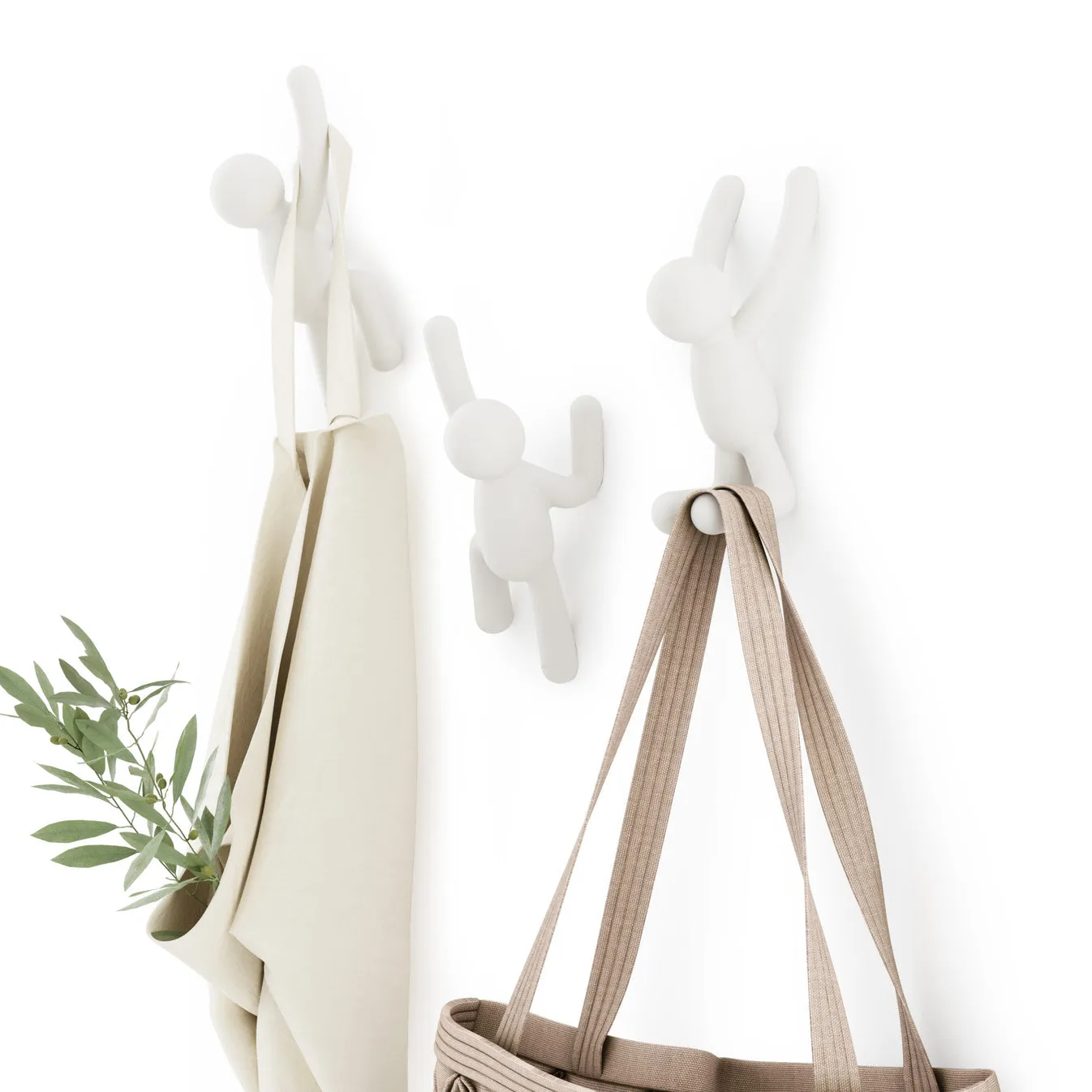Buddy Hooks White - Set of 3