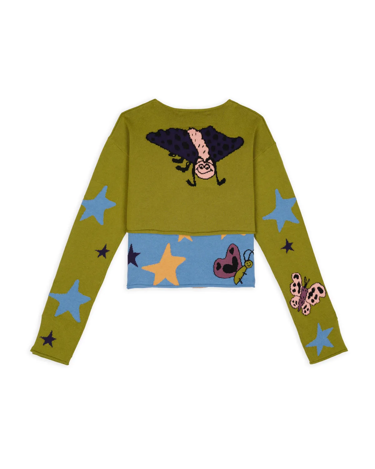 Buggin' Out Neppy Bolero Sleeve Cardigan & Top Set - Olive