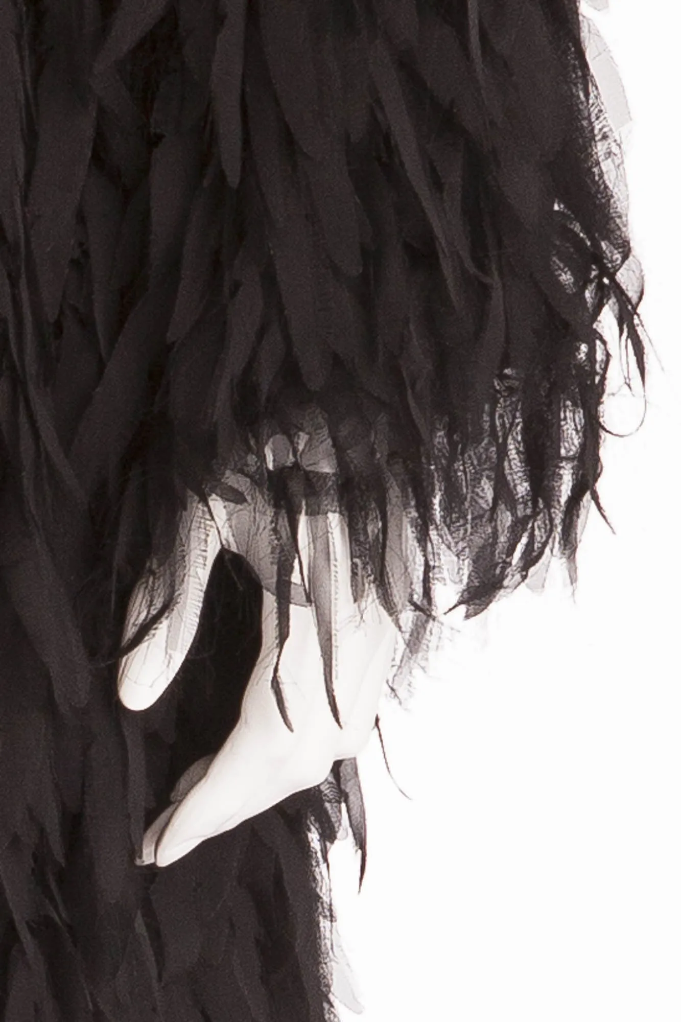 Dolce & Gabbana - Black Silk Feather Design Coat -