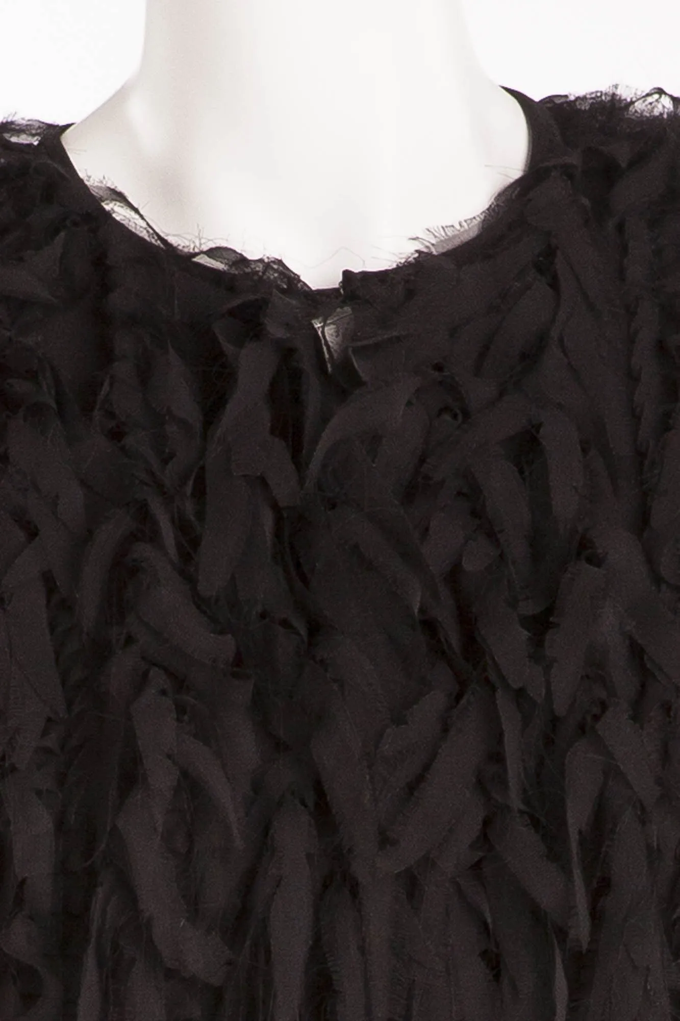 Dolce & Gabbana - Black Silk Feather Design Coat -