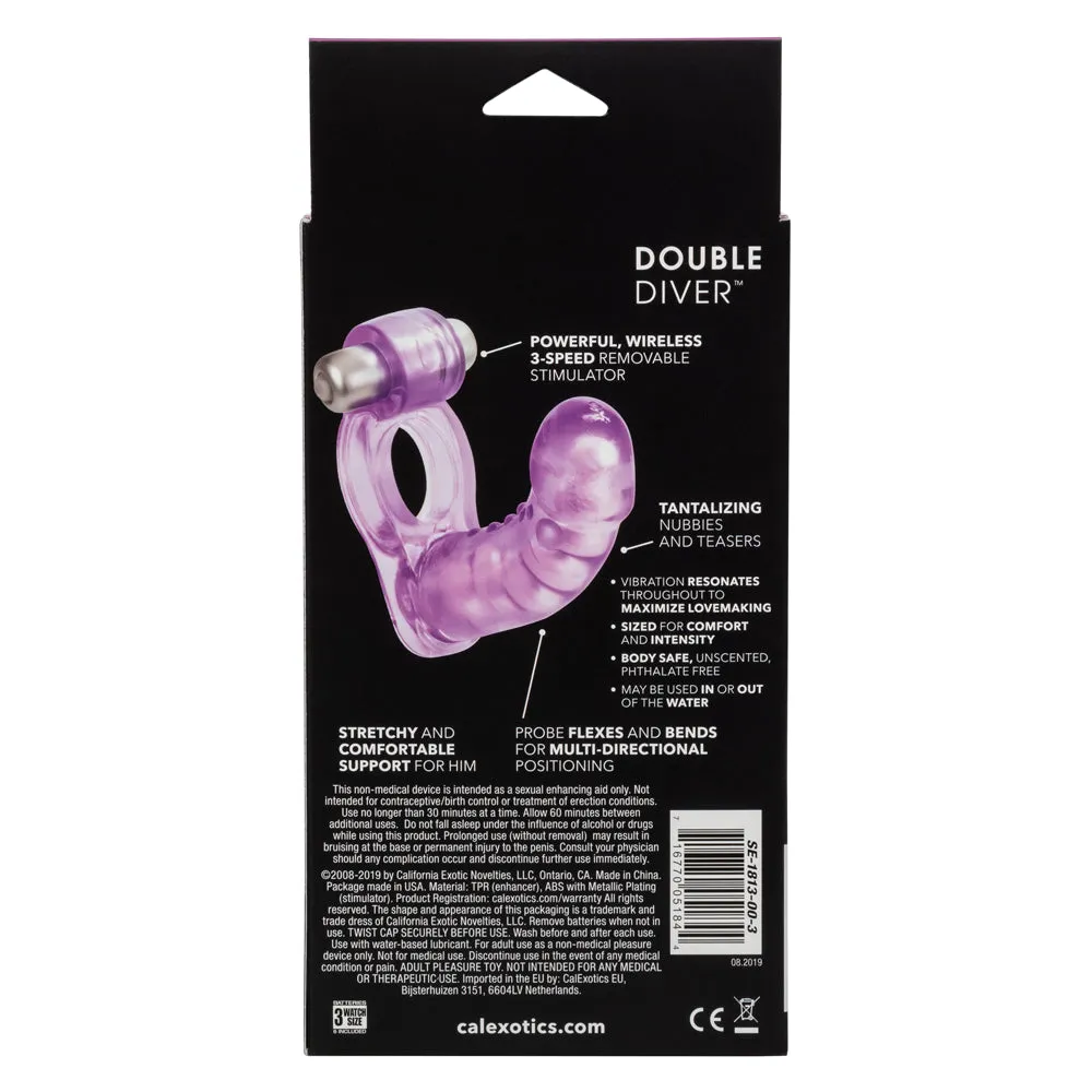 Double Diver Dual Penetration Vibrating Cock Ring
