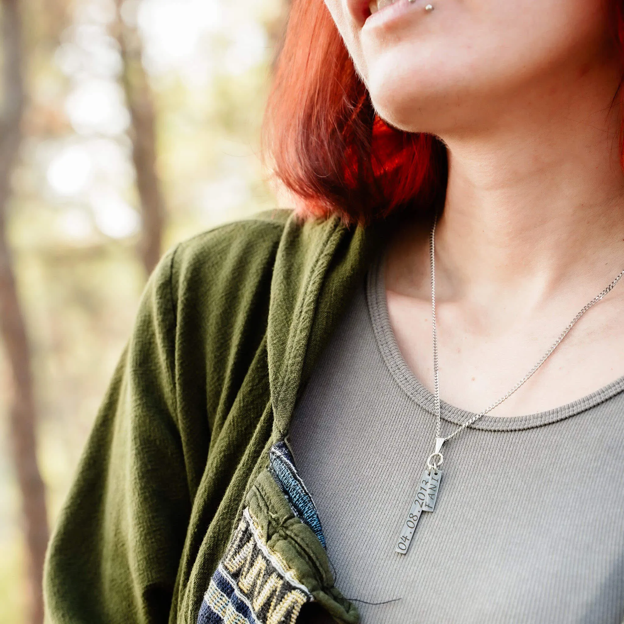 Engravable Double Bar Necklace