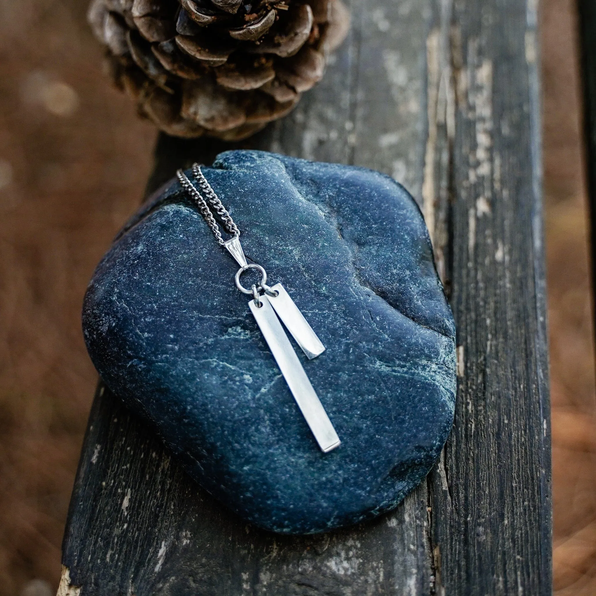 Engravable Double Bar Necklace