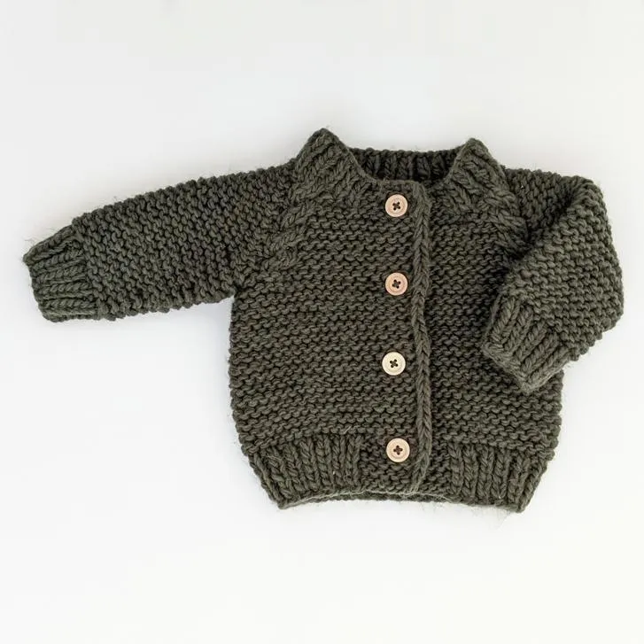 Garter Stitch Cardigan Sweater