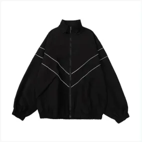 Getadme Harajuku Vintage Jacket Women Gorpcore Oversized Y2k Streetwear Track Jackets Windbreakers Gothic Outdoor Autumn Winter