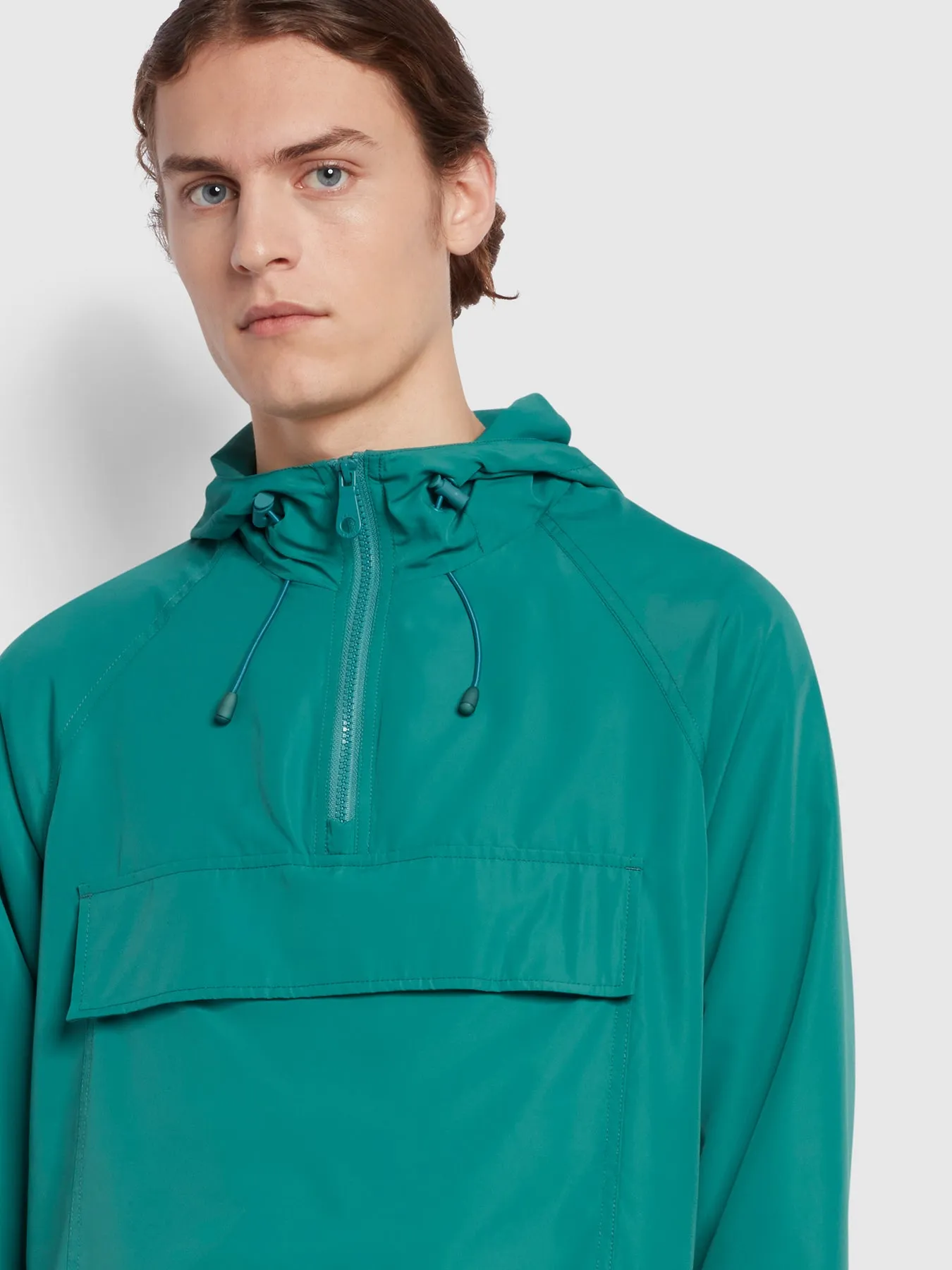 Glen Regular Fit Overhead Jacket In Mallard Green Farah GWQ