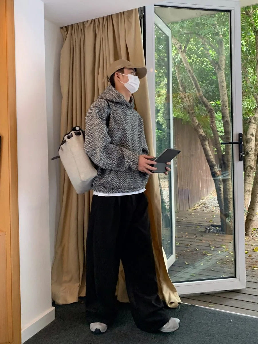 GS No. 85 Tweed Loose Hoodie