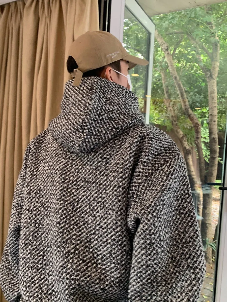 GS No. 85 Tweed Loose Hoodie