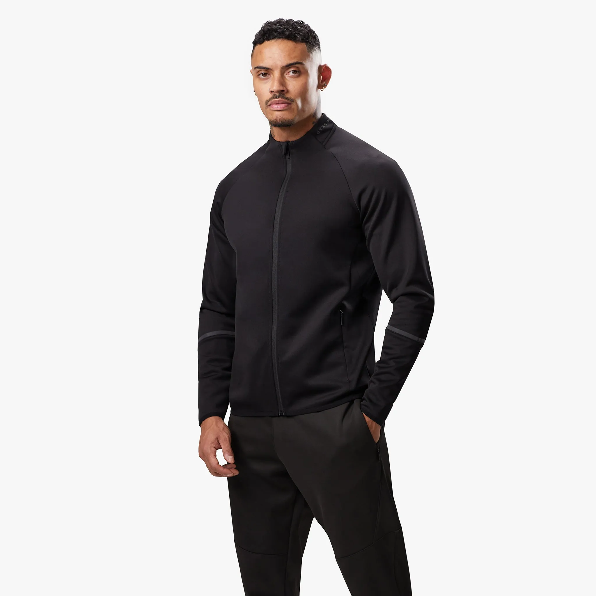 Gym King Alpha Poly Bomber Jacket - Black
