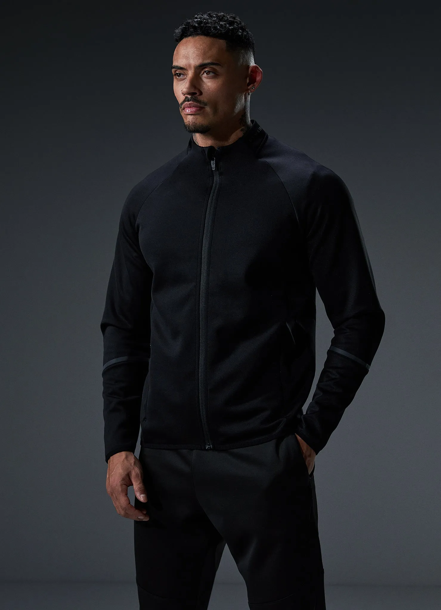Gym King Alpha Poly Bomber Jacket - Black