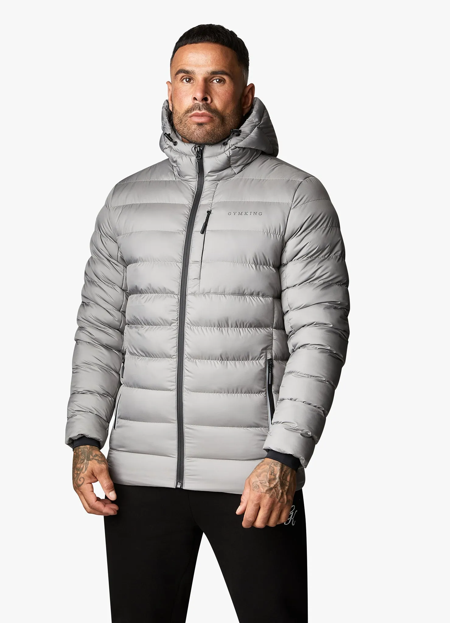 Gym King Reflect Puffer Jacket - Light Grey