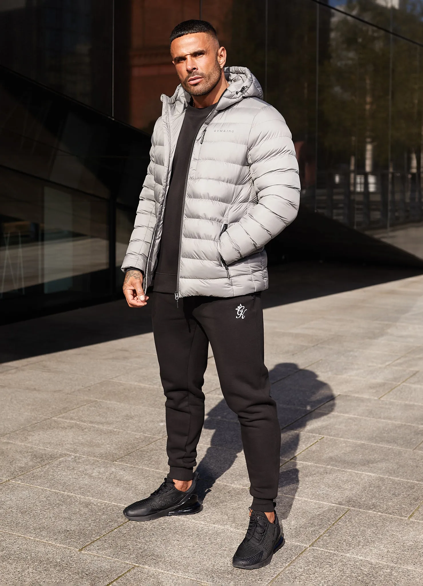 Gym King Reflect Puffer Jacket - Light Grey
