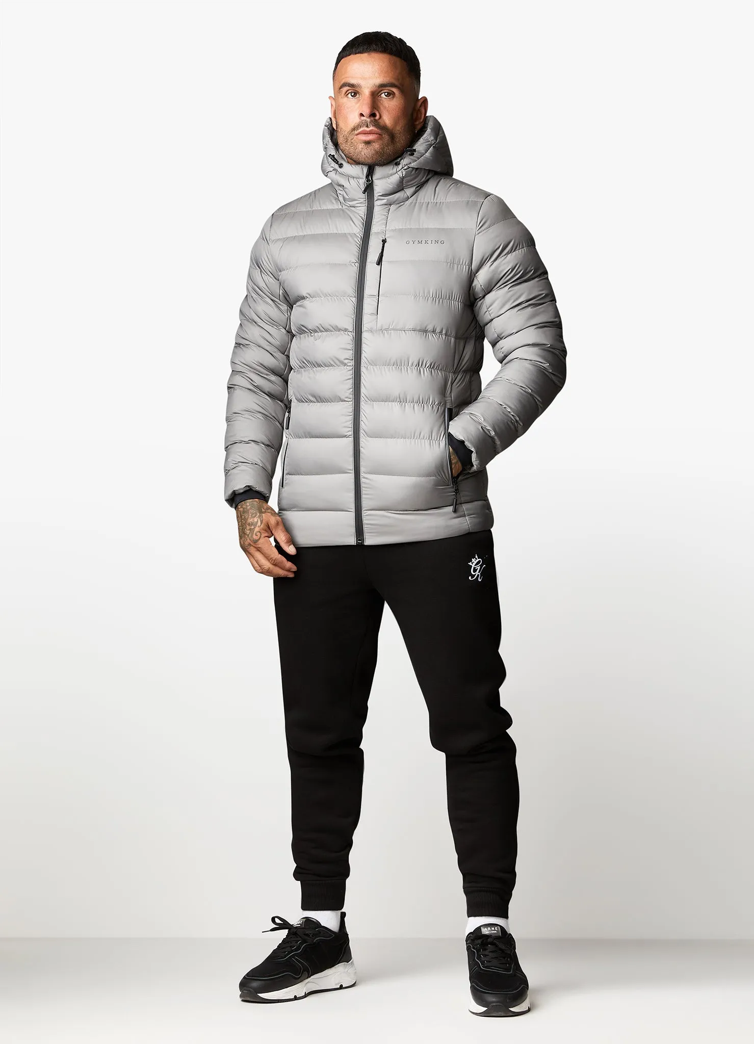Gym King Reflect Puffer Jacket - Light Grey