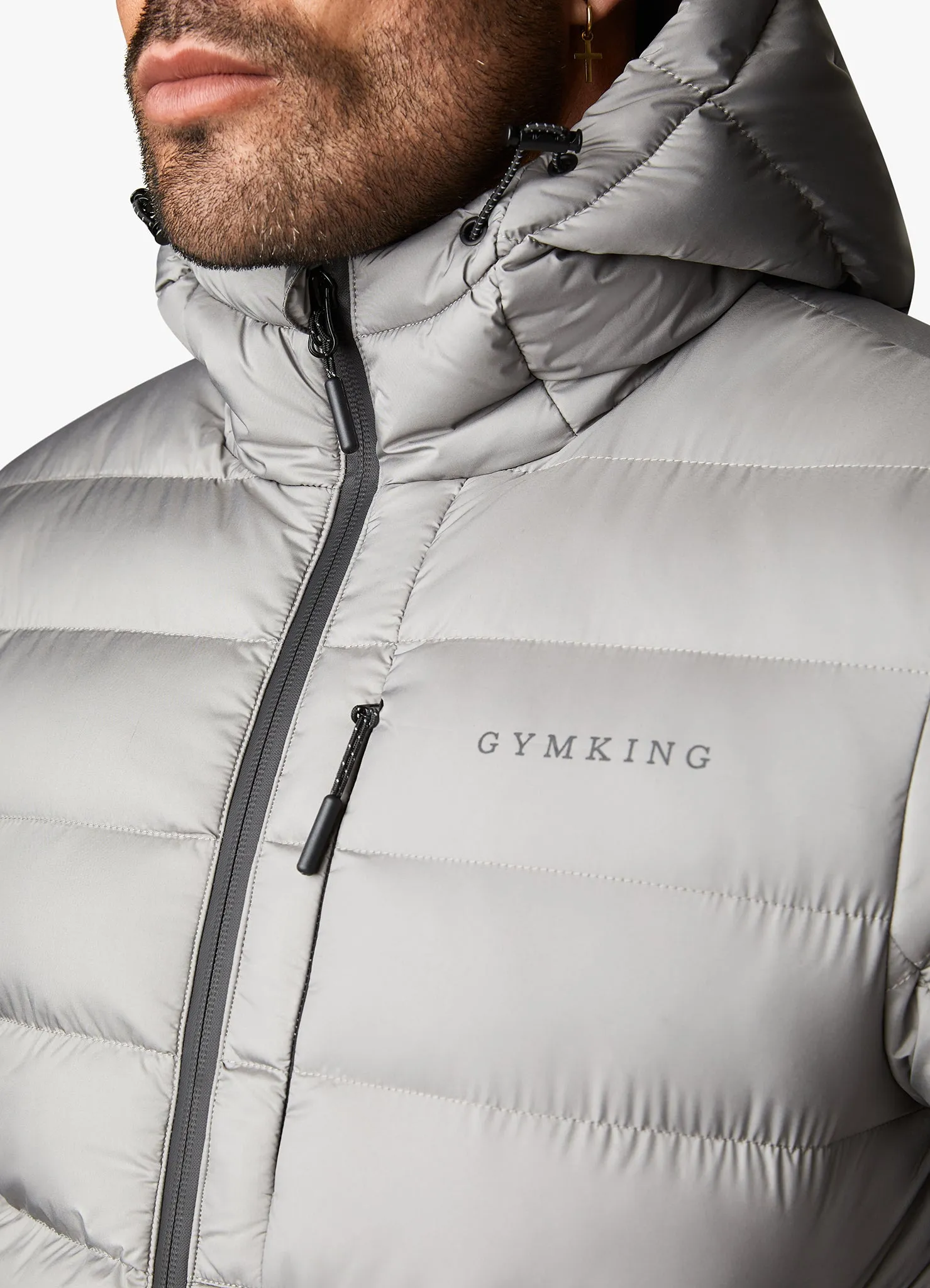 Gym King Reflect Puffer Jacket - Light Grey