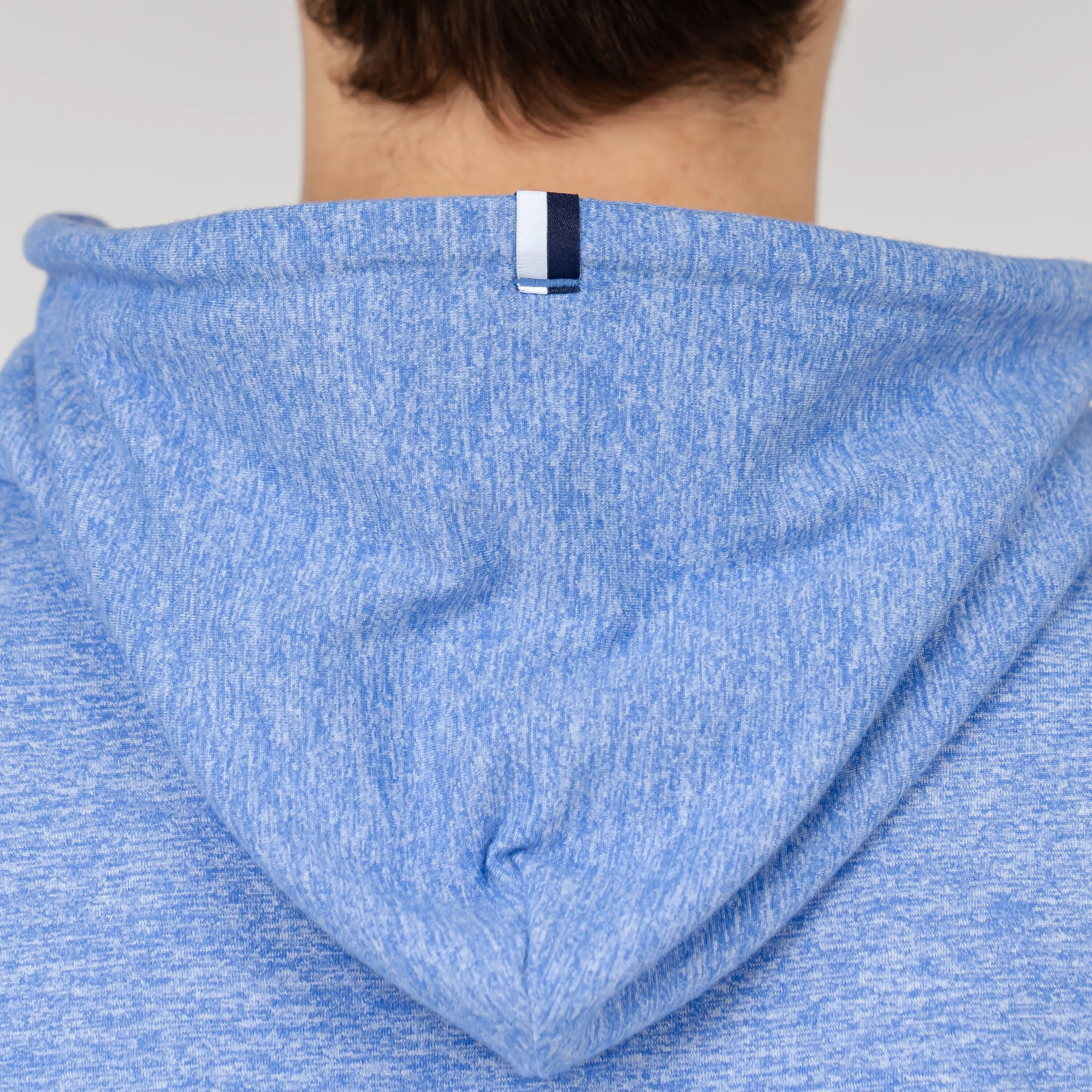 Hesi Performance Hoodie | Heather - Bunker Blue/White