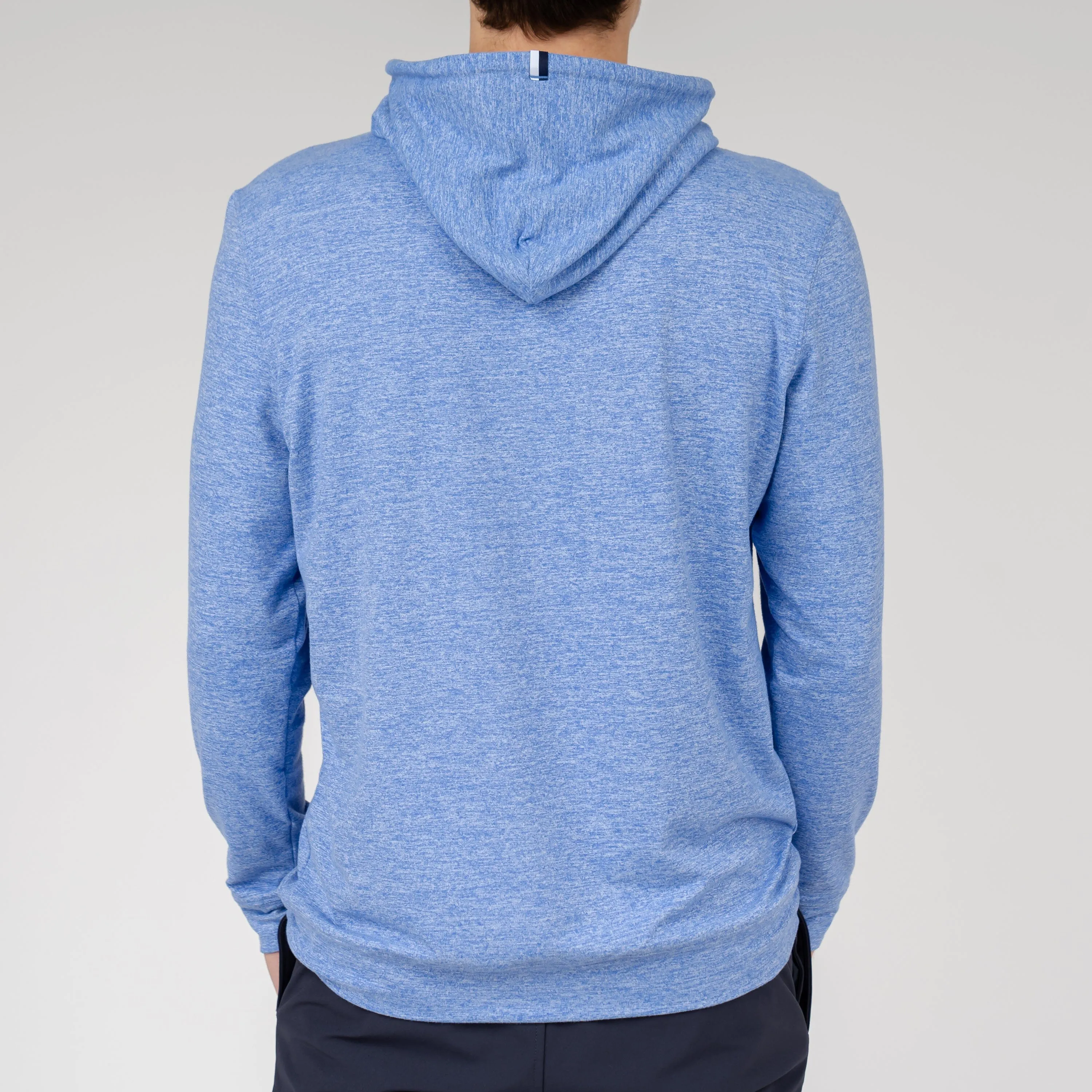 Hesi Performance Hoodie | Heather - Bunker Blue/White