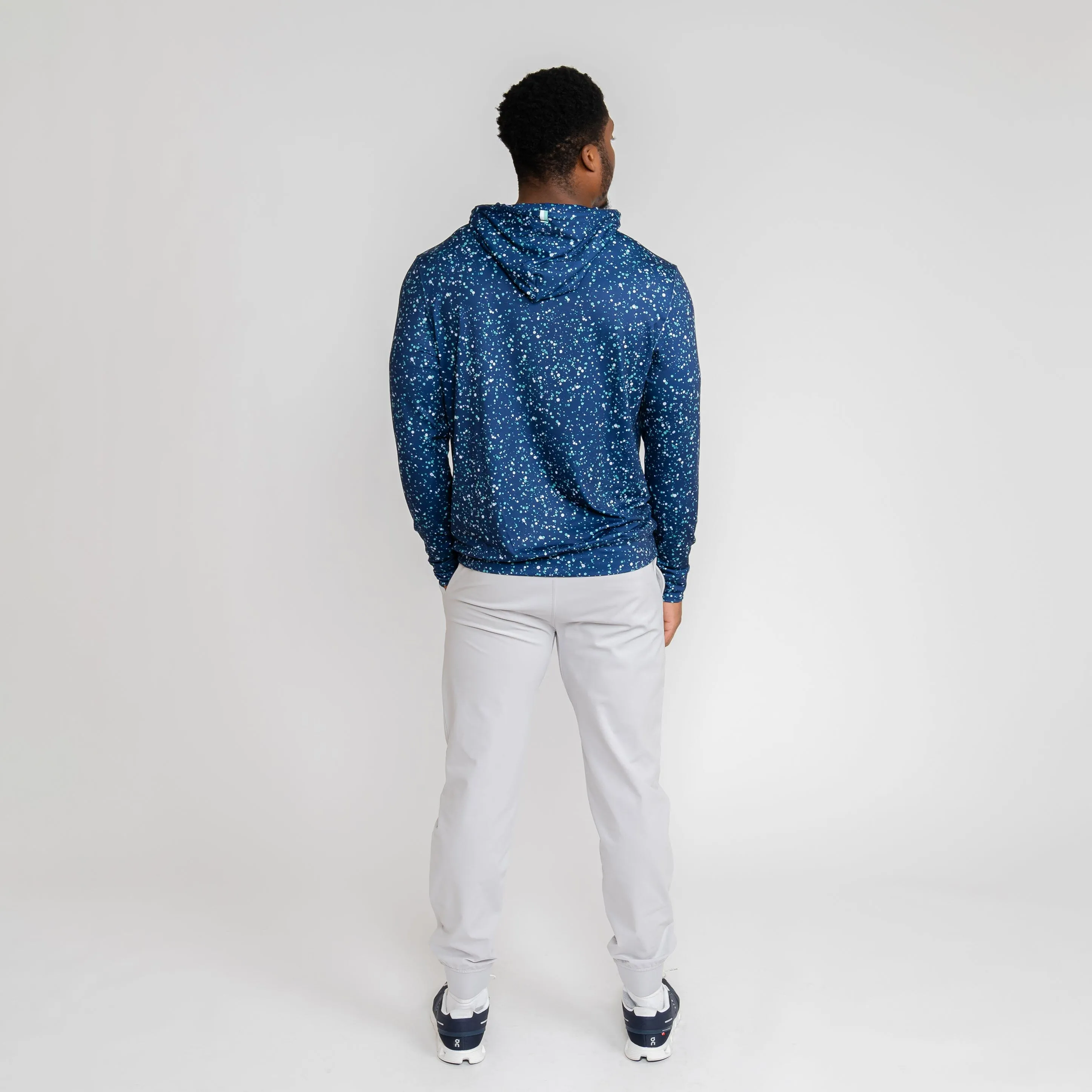Hesi Performance Hoodie | The Bootleg Splatter - Admiral Navy/Mint Green