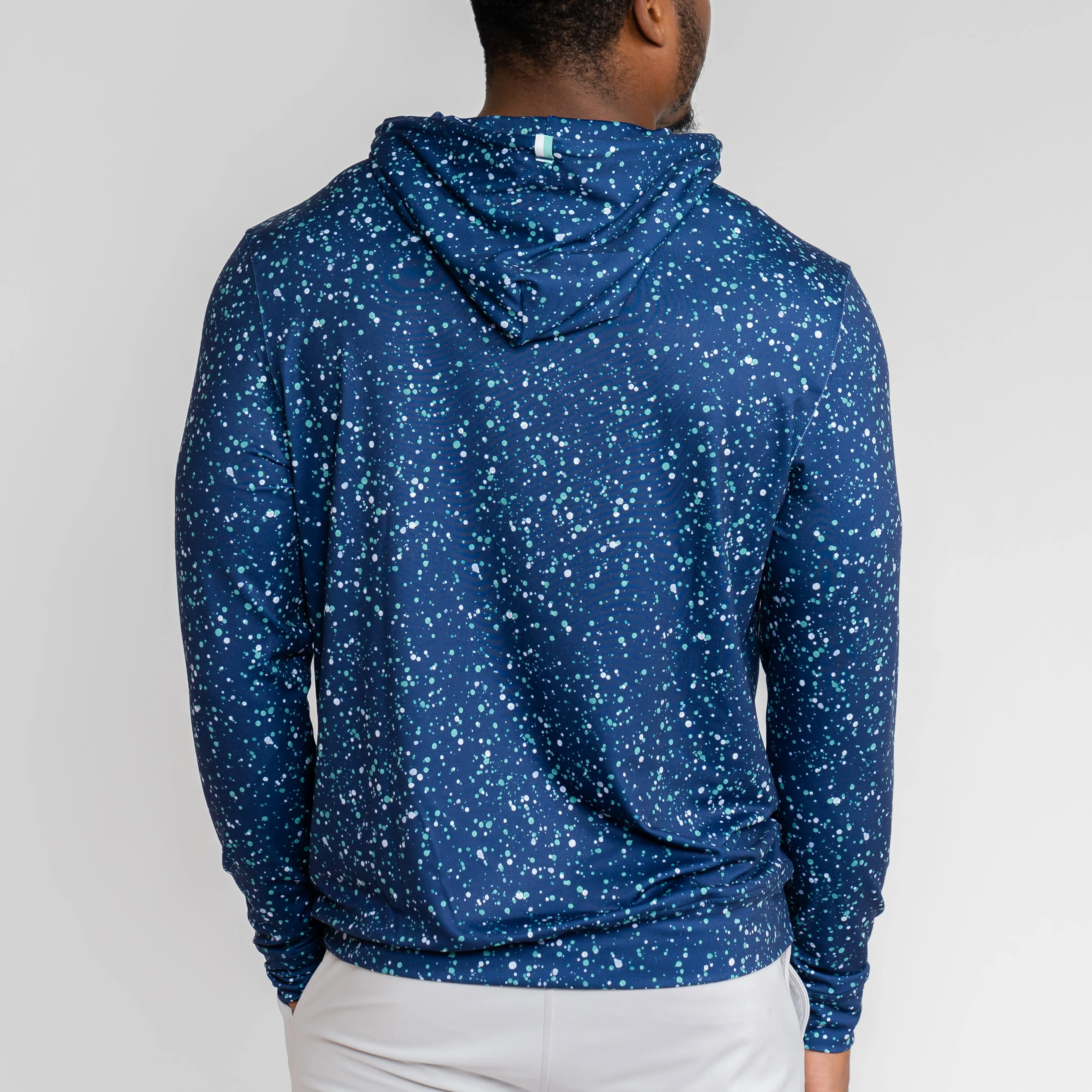 Hesi Performance Hoodie | The Bootleg Splatter - Admiral Navy/Mint Green