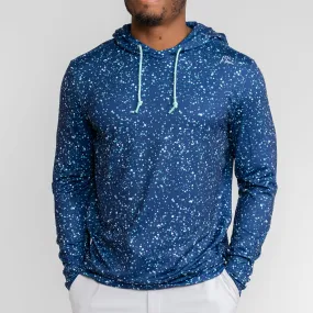 Hesi Performance Hoodie | The Bootleg Splatter - Admiral Navy/Mint Green