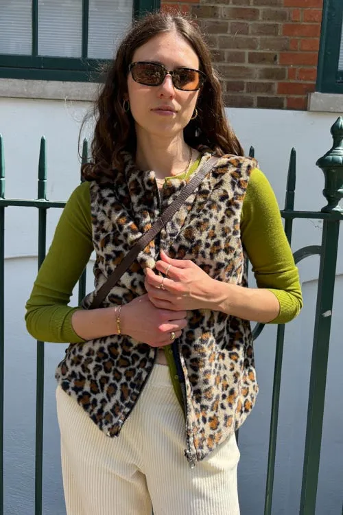 ICHI Riga Check / Leopard Waistcoat
