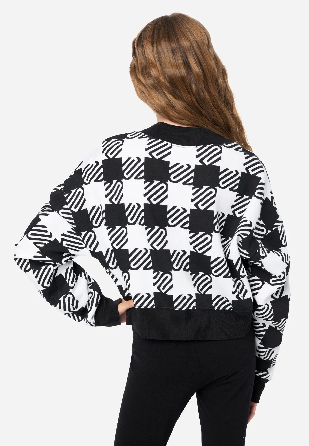 J Sport Patterned Mock Neck Sweatshirt