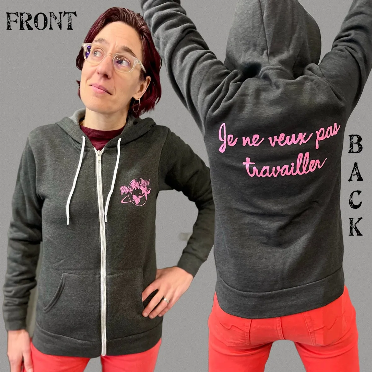 Je ne veux pas travailler | Hoodie - Charcoal Grey Heather
