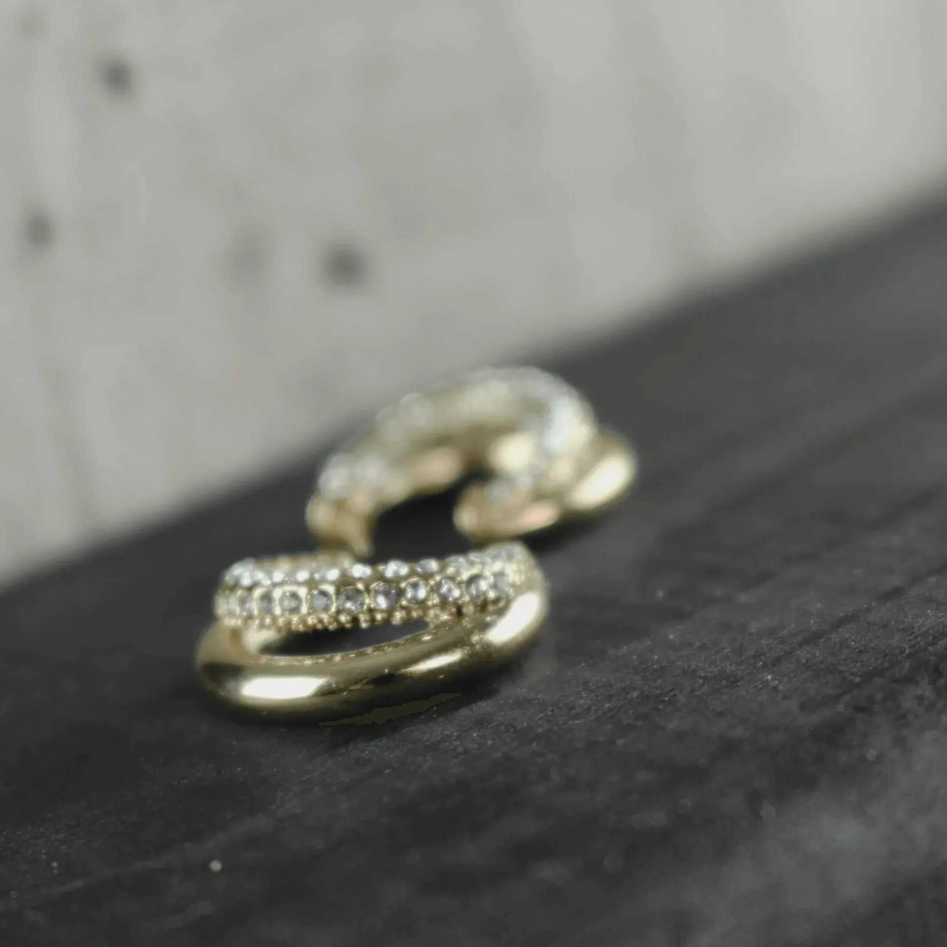 Joy Waterproof Clear CZ Double Hoop Earring 18K Gold Plating
