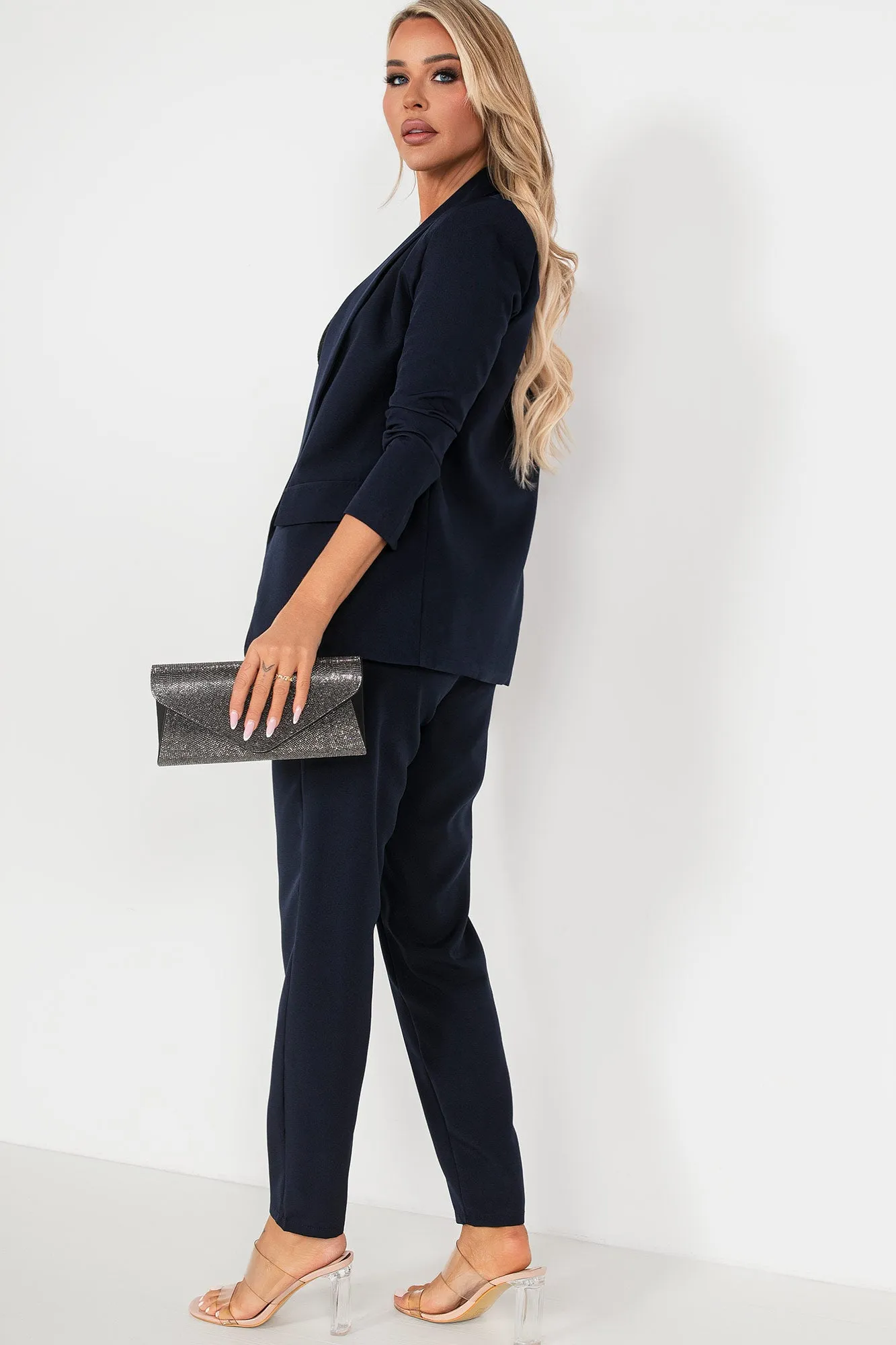 Julian Navy Long Sleeve Blazer