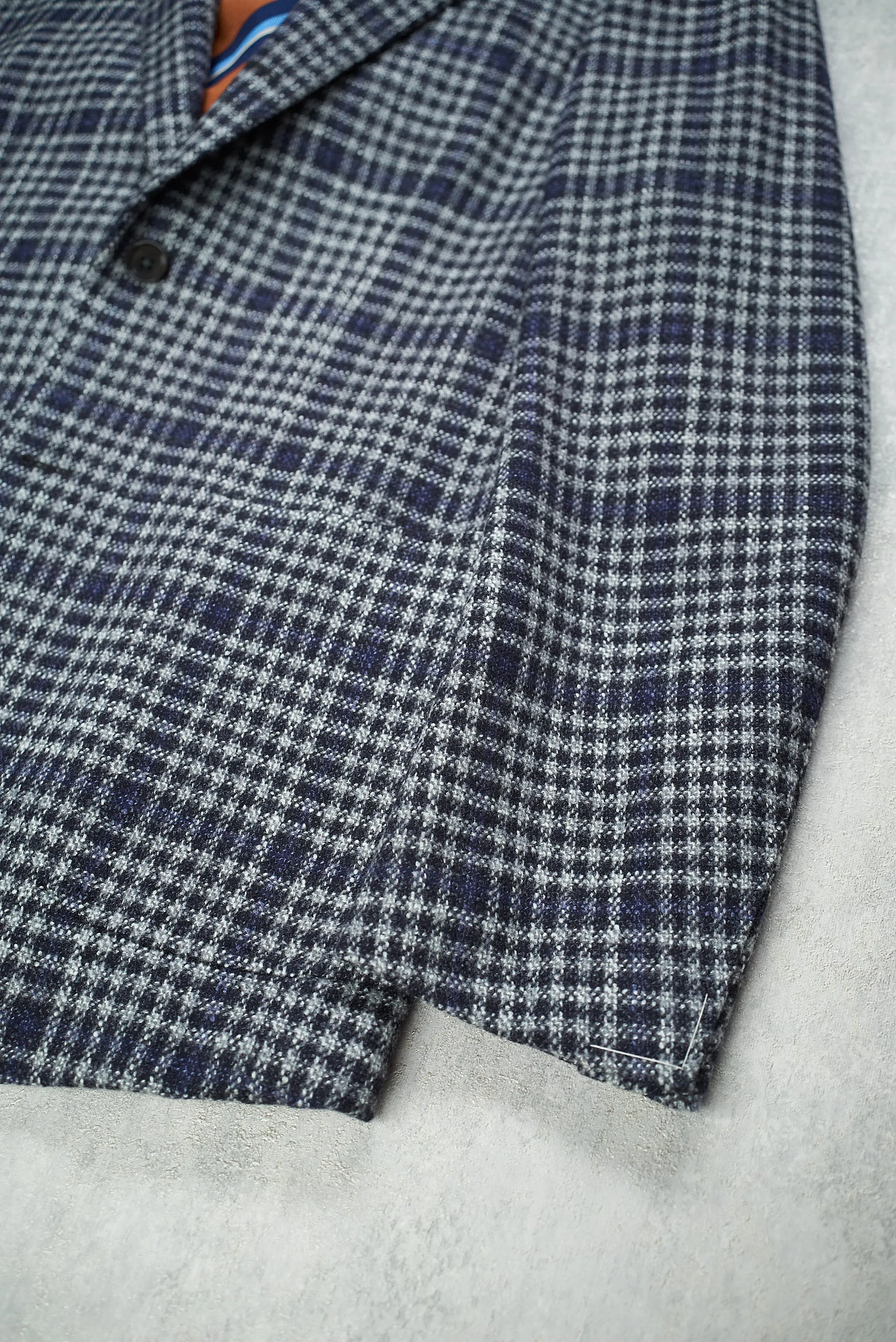 Luxury Ring Jacket 278 Navy & White Prince of Wales Check Wool-Silk Sport Coat