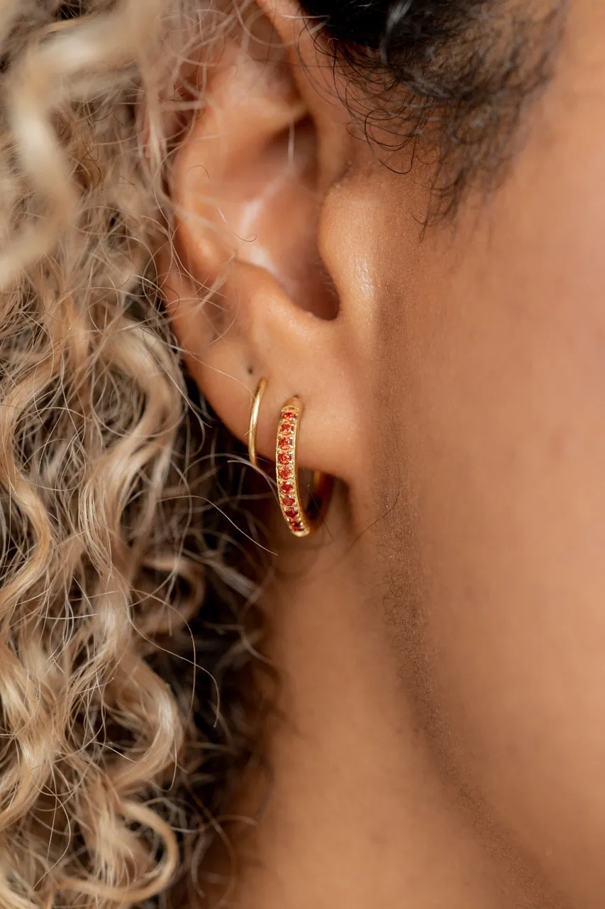 Ruby Red Double Twist Hoop
